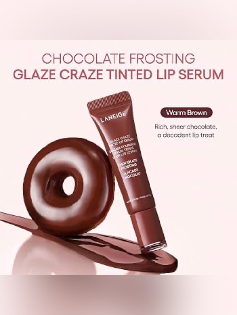 LANEIGE Glaze Craze Tinted Lip Serum Chocolate Frosting NEW - Picture 6 of 7